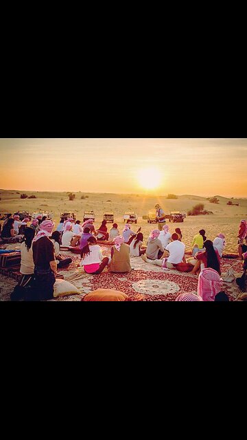 Sunset Over the Desert of Qatar | Golden Sands & Arabian Horizons