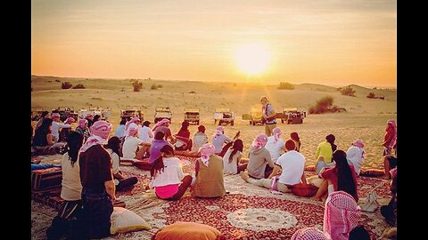 Sunset Over the Desert of Qatar | Golden Sands & Arabian Horizons