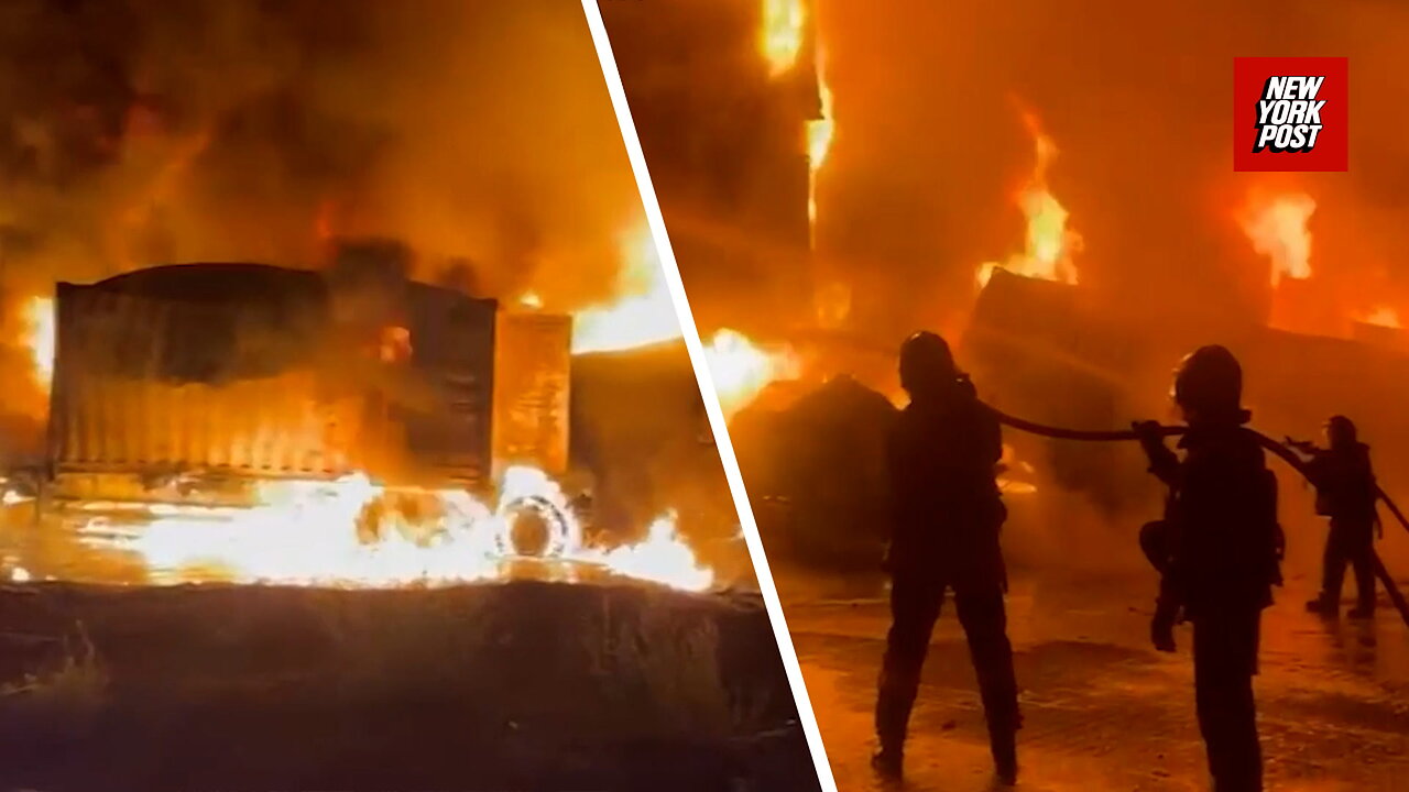 Russian drone strike sets Ukrainian port ablaze, cuts power