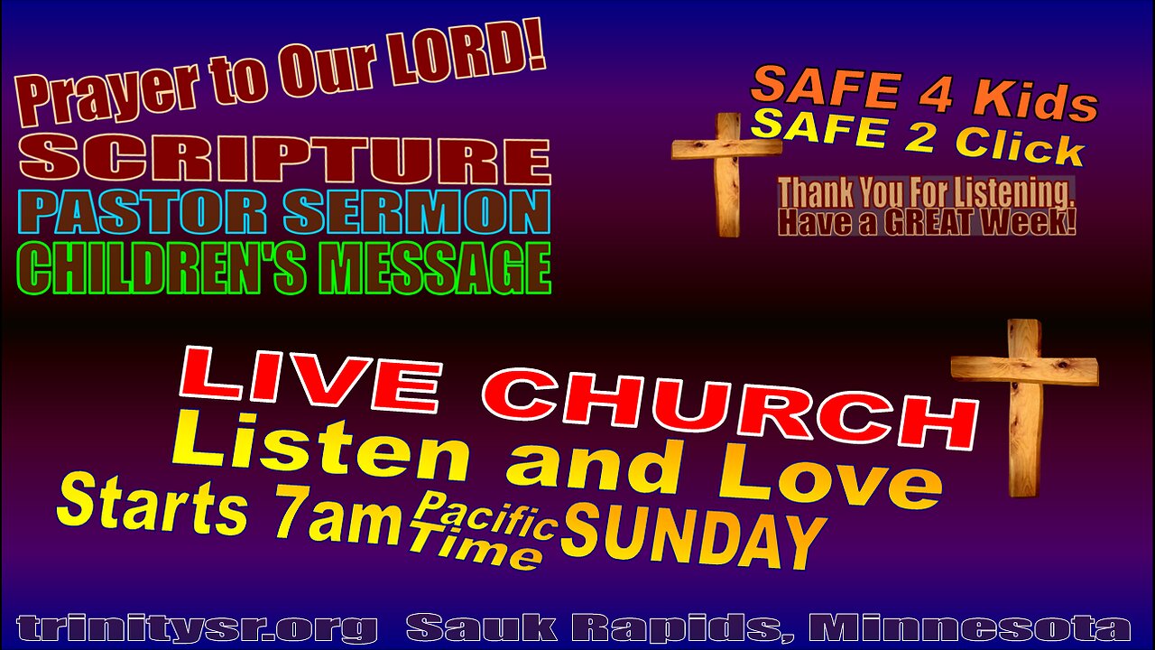 20251005 October 5th LIVE STREAM Church Service Trinity Lutheran Sauk Rapids MN Safe For Children