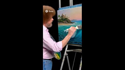 Bob Ross painting Epstein Island