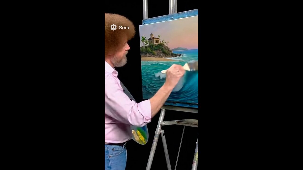 Bob Ross painting Epstein Island