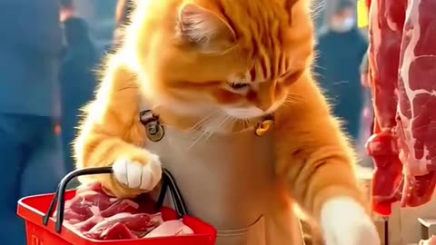 Ai video of cooking cat