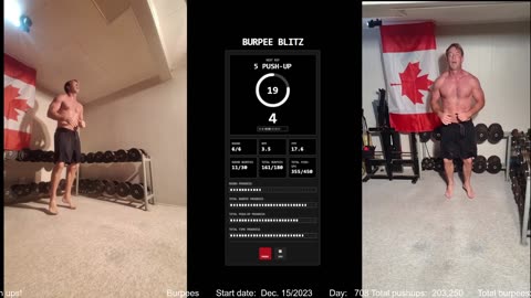 Everyday 450 push ups and 180 Burpees!