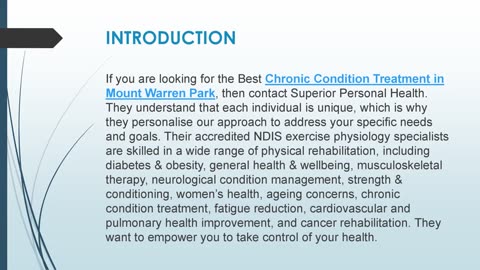 Best Chronic Condition Treatment in Mount Warren Park