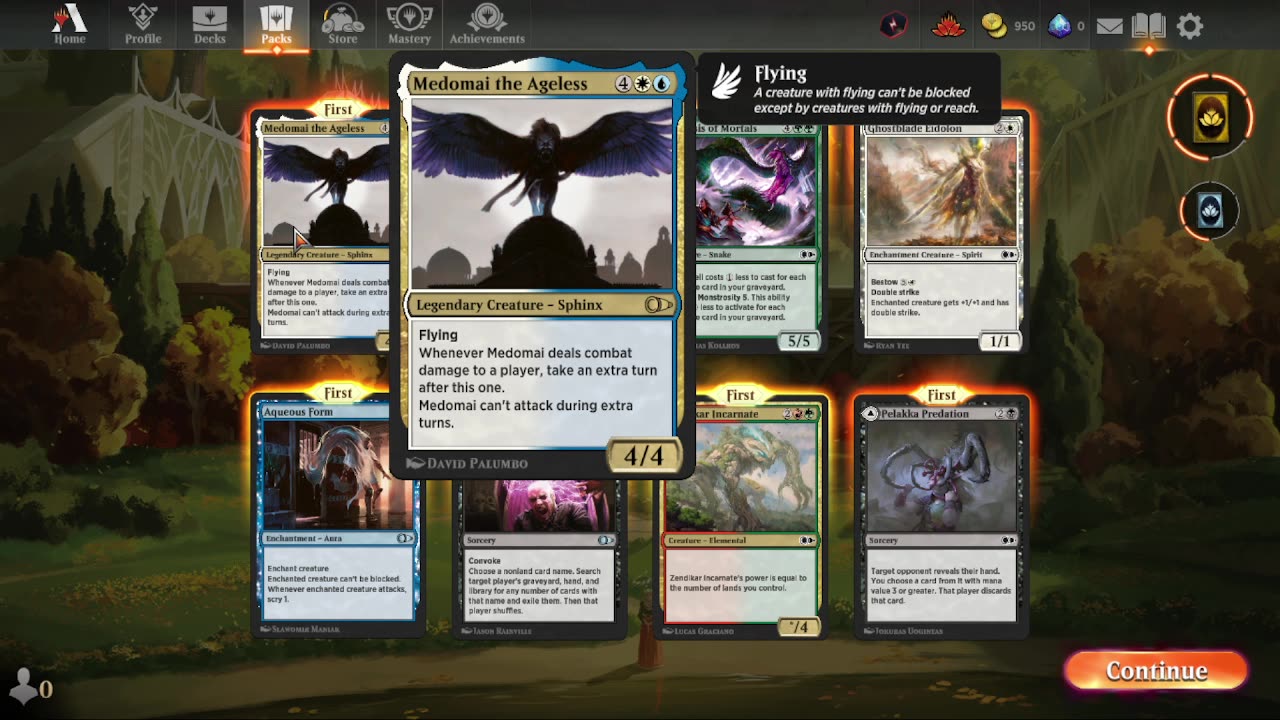 MTG Arena pack opening.