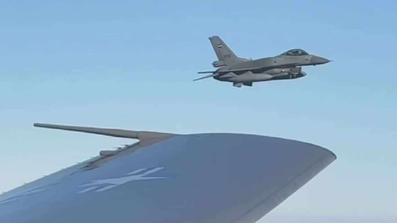 Egyptian F16s Escorting Trump's Plane