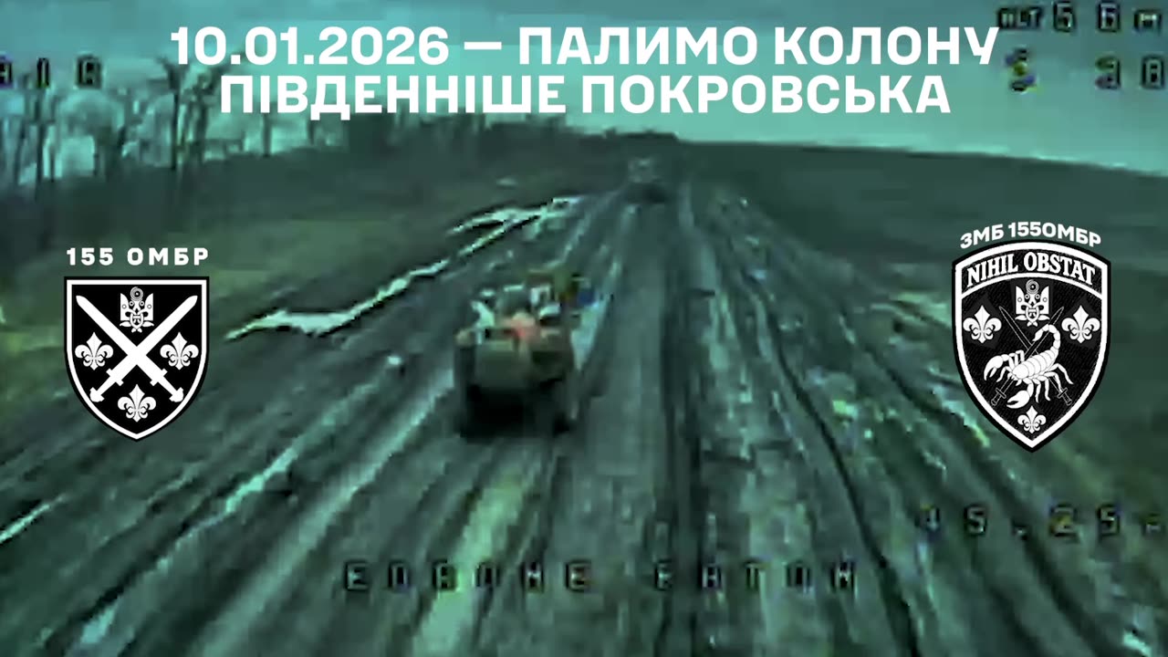 Russian Column Lit Up While Entering Pokrovsk