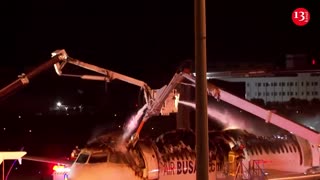 Plane catches fire at South Korean airport, all 176 on board evacuated