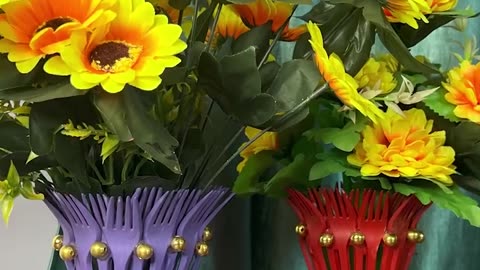 DIY FLOWER VASE | REUSABLE FORKS |