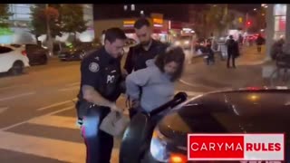 Liberal assualts Trump supporter right in front of police, arrested on spot