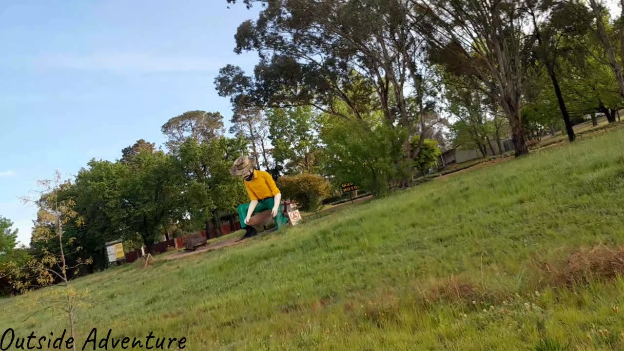 Walking a path to the city.