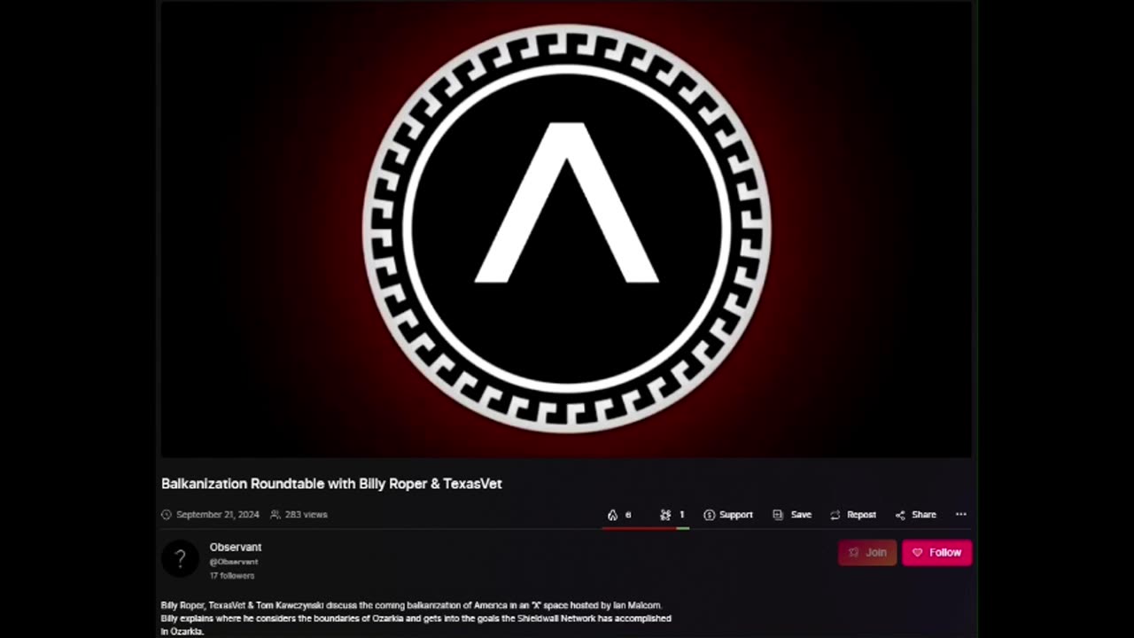 Observant Balkanization Roundtable with Billy Roper 09-21-2024