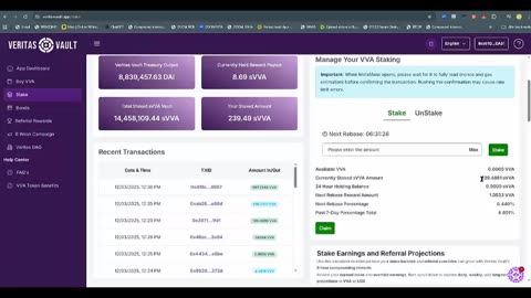 VERITAS VAULT NEDERLAND (beste demo) AUTOMATISCHE CRYPTO STAKING WINST (001) TOP TEAM ROB BUSER