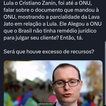 No dia 17/11/ 2016 o então advogado de Lula o Cristiano Zanin, foi até a ONU, falar sobre o documento que mandou à ONU