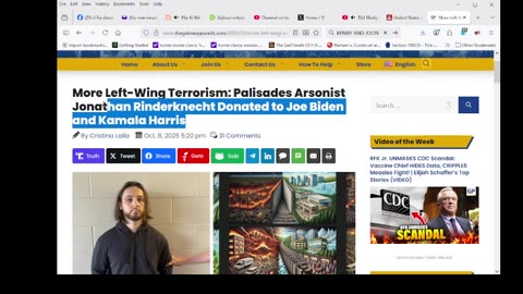 More Left-Wing Terrorism: Palisades Arsonist Jonathan Rinderknecht Donated