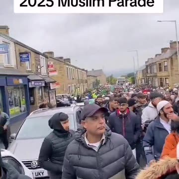 Lancashire UK, Muslims parade through the streets (GREAT REPLACEMENT)