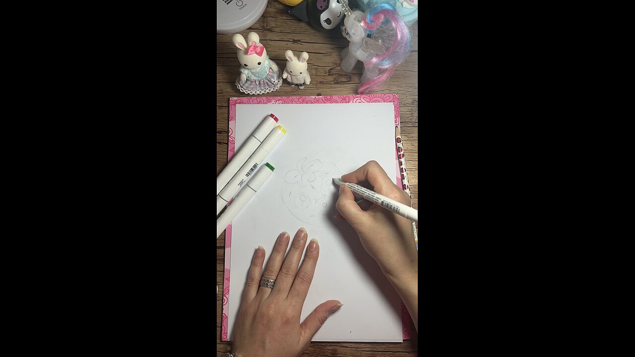 “Cute Strawberry Drawing 🍓– Easy and Fun!”