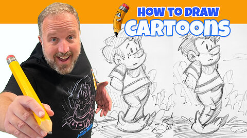 How to draw two cartoon boys twice