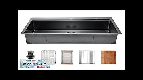 33" Kitchen Sink Top Mount Single Bowl Drop-In Basin Stainless Steel Black Review