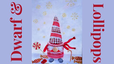 How to Paint a Magical Christmas Dwarf with Candies & Golden Snowflakes✨ Holiday Acrylic Tutorial!