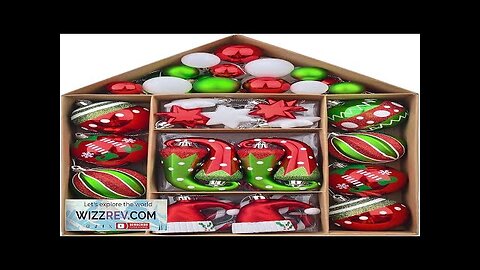 Valery Madelyn Christmas Ornaments Set 70ct Elf Red Green White Shatterproof Christmas Review