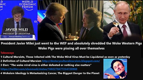 President Javier Milei just went to the WEF and absolutely shredded the woke western pigs.