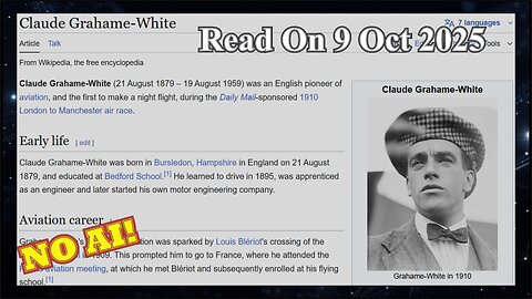Claude Grahame-White (No AI) - 9 October 2025