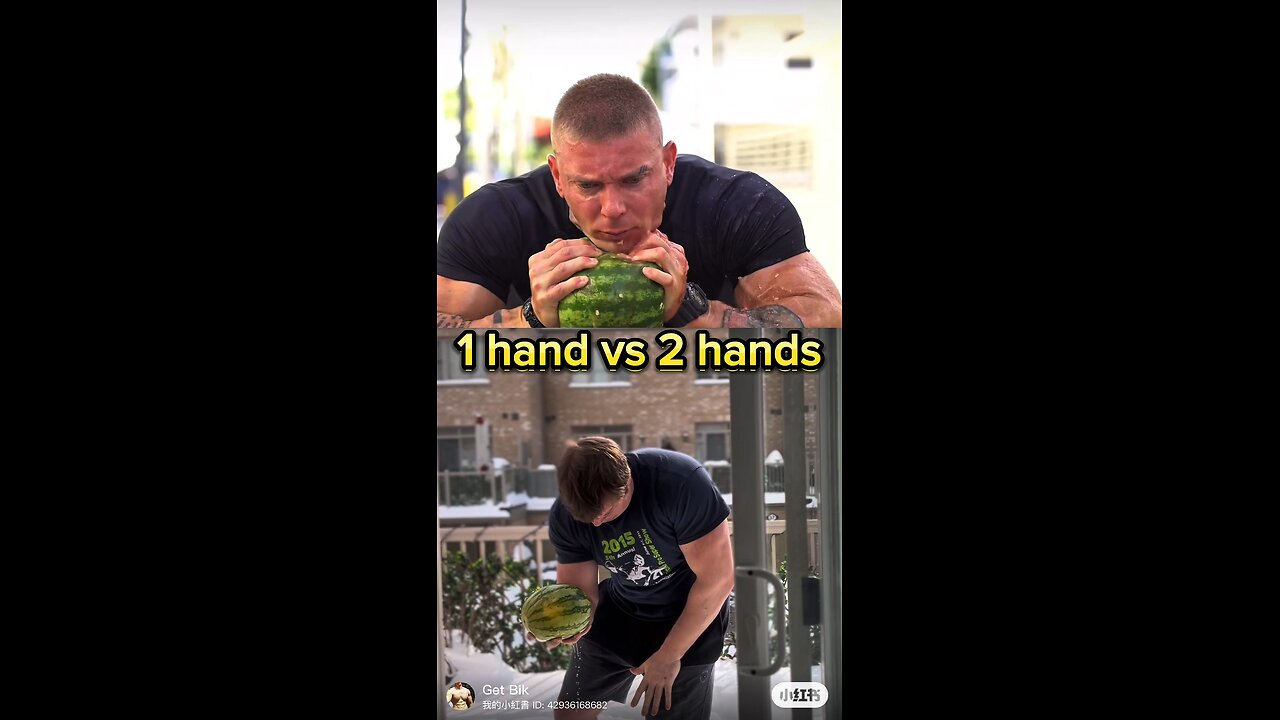 🍉1 HAND VS 2 HAND CRUSH💪🏻