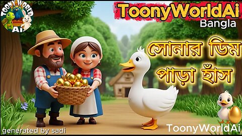 সোনার ডিম পাড়া হাঁস 🥚 | Bangla Bedtime Story | Kids Cartoon | Moral Story | ToonyWorldAi