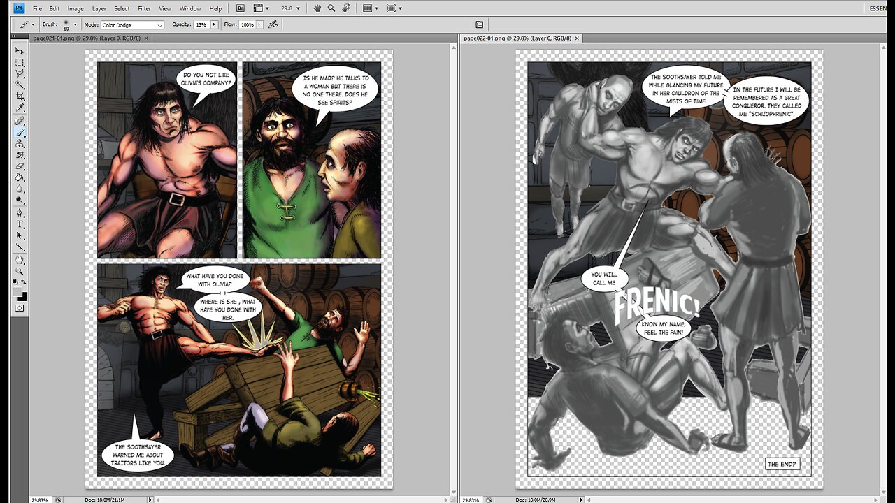 doing some inking on the last page