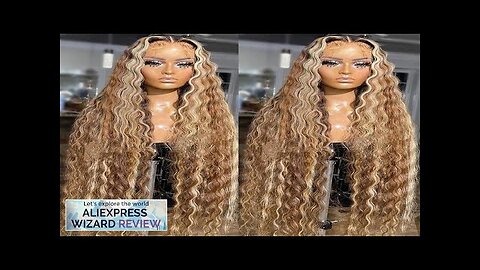 Pre Cut Highlight Wig Curly Human Hair 13x4 Deep Wave Bleached Knots Review