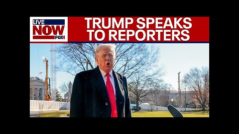 President Trump speaks to reporters outside the White House