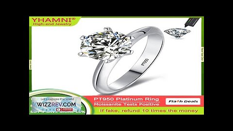 Luxury PT950 Platinum Real Moissanite Diamond Ring Solitaire VVS 1 Carar / Review