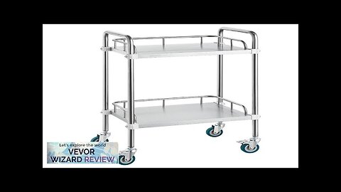 VEVOR Lab Rolling Cart 2-Shelf Stainless Steel Rolling Cart Lab Serving Cart Review