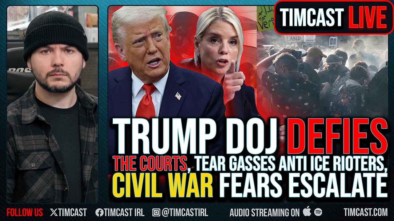Trump DOJ DEFIES THE COURTS, Tear Gasses Anti Ice Rioters, Civil War Fears Escalate