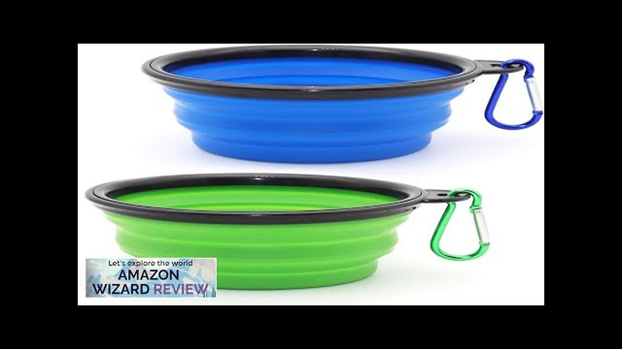 Dog Bowl Pet Collapsible Bowls 2 Pack for Cats Dogs Portable Pet Review