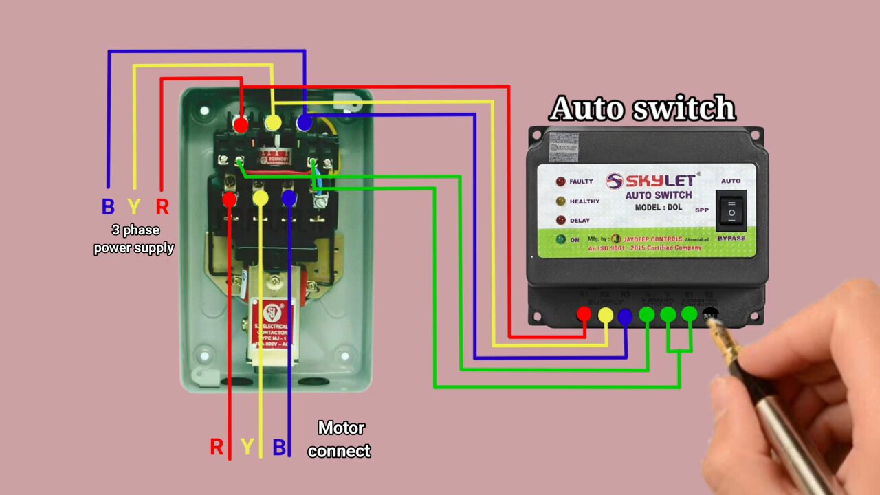 auto Switch connection / starter auto Switch wiring #electronics #auto