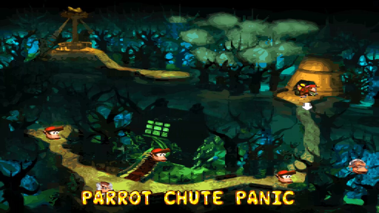 DONKEY KONG COUNTRY 2™ : DIDDY'S KONG QUEST™ / ACT 5. GLOOMY GULCH / A5#4. PARROT CHUTE PANIC! DK