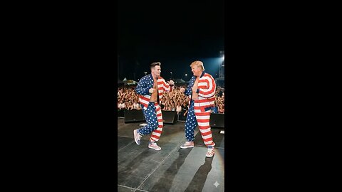 Donald Trump dancing with vanilla ice.