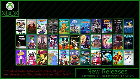 New Xbox Games for October 13 to October 17 2025