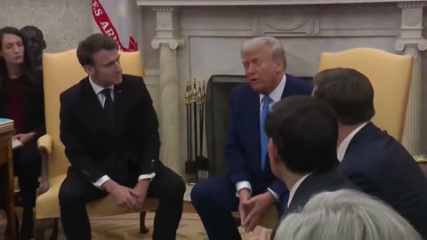 President Trump meets with French President Macron in the Oval Office