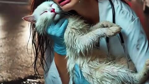 🐱 Zombie cat secures the doctor | Ai cat video | Cat shorts