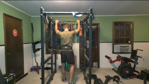 Weighted Pull Ups and Front Raises
