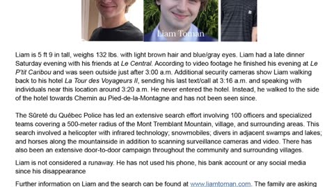 WHERE IS LIAM GABRIEL TOMAN?