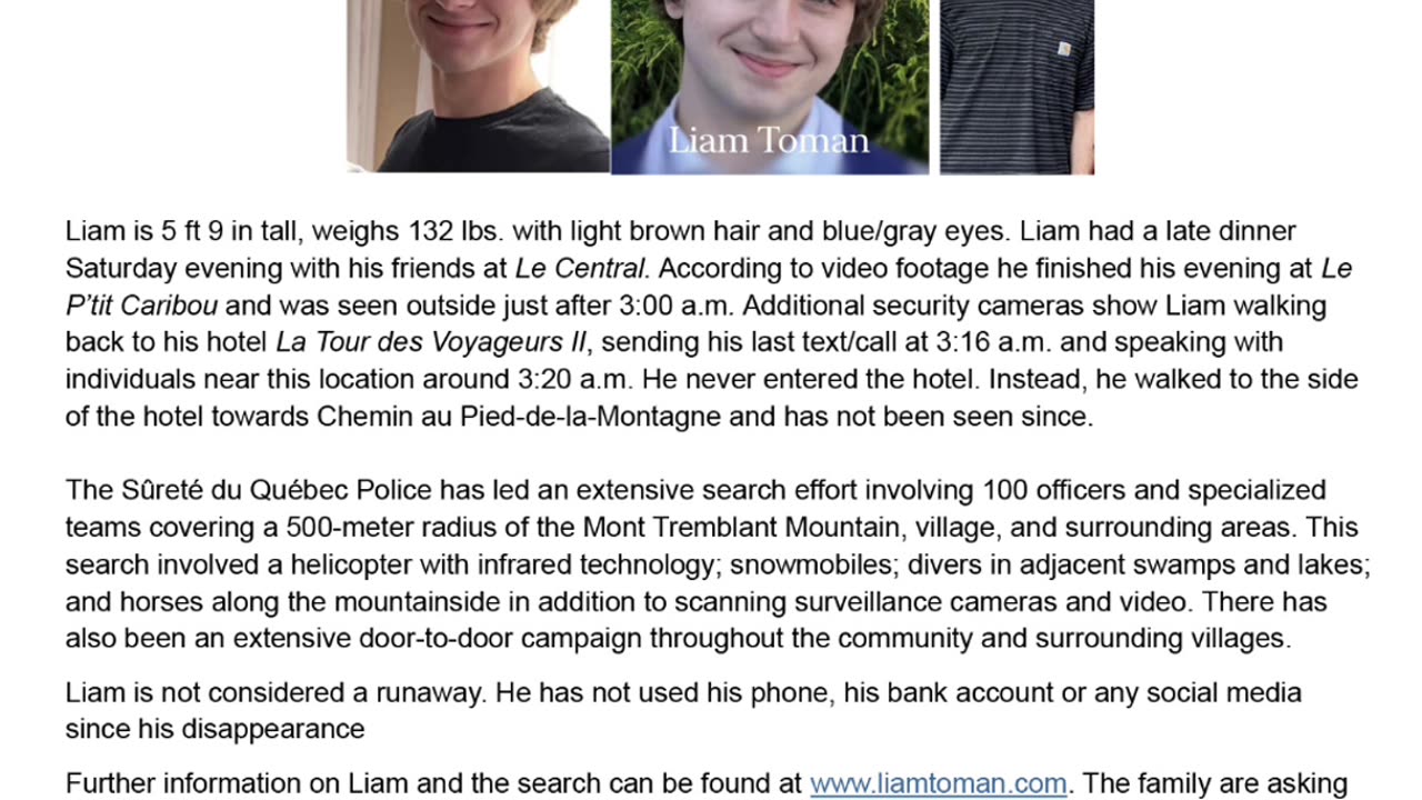 WHERE IS LIAM GABRIEL TOMAN?