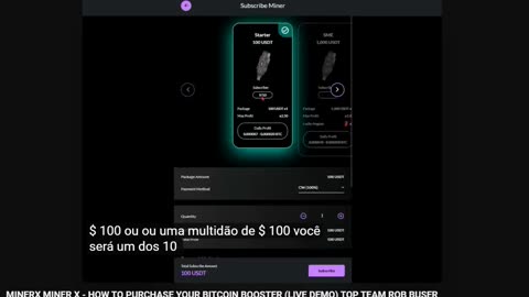 MINERX MINER X BRASIL - COMO COMPRO UM IMPULSOR DE BITCOIN (DEMONSTRAÇÃO AO VIVO) TOP TEAM ROB BUSER