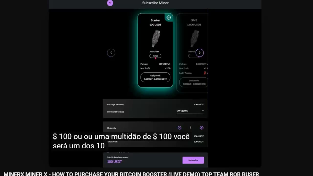 MINERX MINER X BRASIL - COMO COMPRO UM IMPULSOR DE BITCOIN (DEMONSTRAÇÃO AO VIVO) TOP TEAM ROB BUSER