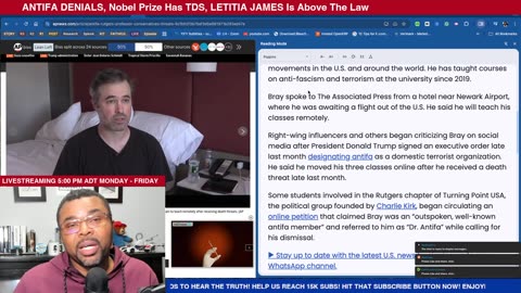 🔴LIVE: ANTIFA DENIALS, Nobel Prize Has TDS, LETITIA JAMES Is Above The Law🔴