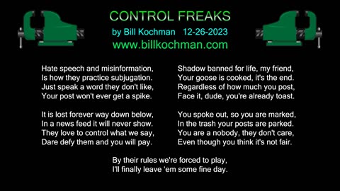 CONTROL FREAKS -- an original song by Bill Kochman.